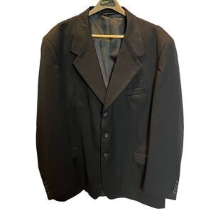 Luca Rossi Men's Black Suit Coat Size 54R Superfine Merino Wool